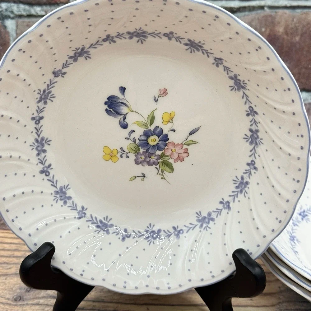 Nikko Blue Peony Soup Cereal Bowls Japan Set Of 2 Floral 1986 Blossomtime